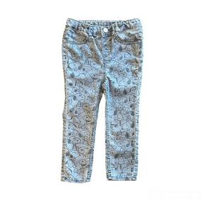 H&M x snoopy unisex snoopy print lightweight blue jean jeggings size 2T